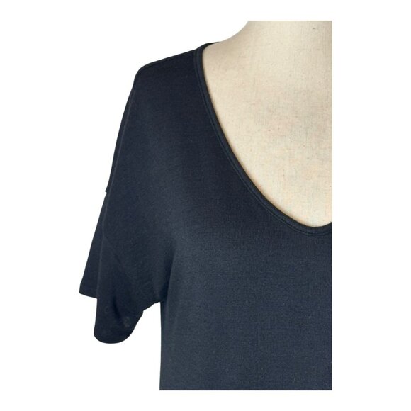 Rag & Bone Jean Dress Women Small Black Short Sleeve V Neck Tee Dress Mini Goth - Picture 6 of 10